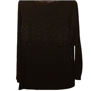 Casual Express Black Night Sky Pullover Sweater XL EUC